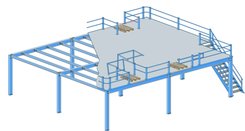 Darstellung der Lagerbühne Lagerbühne mit Geländer und Übergabestation
