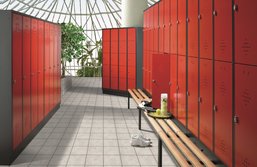 Garderobenschrank S2000 | Classic - Die klassische Variante Umkleideschrank mit Sitzbank und Wertfachschrank, verschiedene Farbvarianten